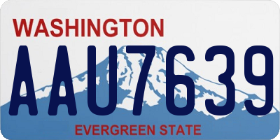 WA license plate AAU7639