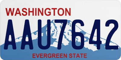 WA license plate AAU7642