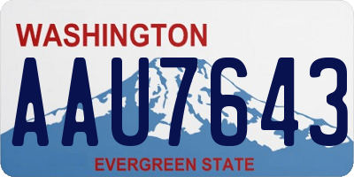WA license plate AAU7643