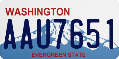 WA license plate AAU7651
