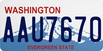 WA license plate AAU7670