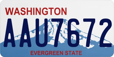 WA license plate AAU7672