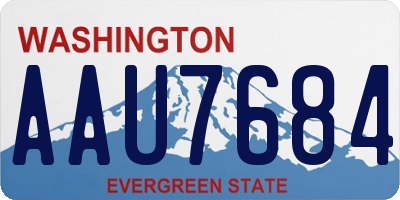 WA license plate AAU7684