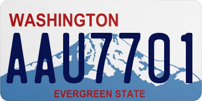 WA license plate AAU7701