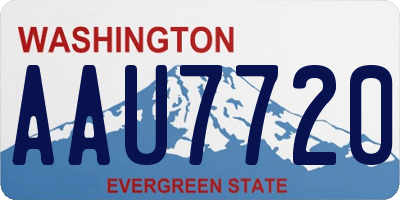 WA license plate AAU7720