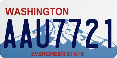 WA license plate AAU7721