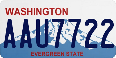 WA license plate AAU7722