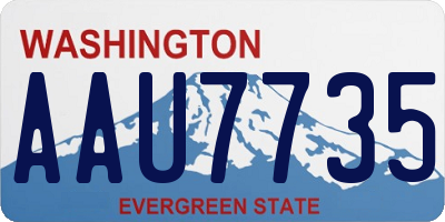 WA license plate AAU7735