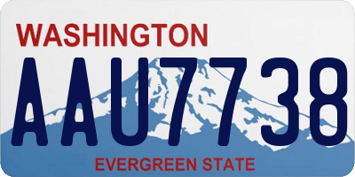 WA license plate AAU7738