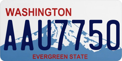 WA license plate AAU7750