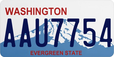 WA license plate AAU7754