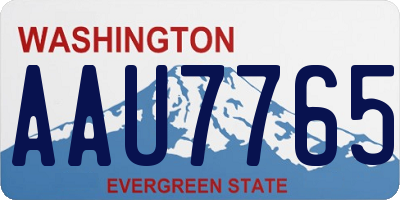 WA license plate AAU7765