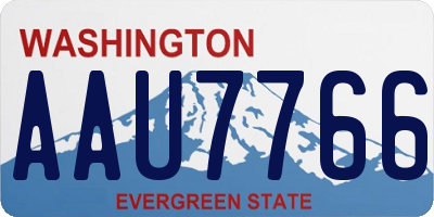 WA license plate AAU7766