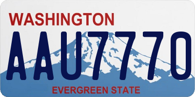 WA license plate AAU7770
