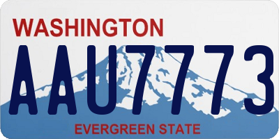 WA license plate AAU7773