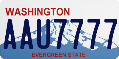 WA license plate AAU7777