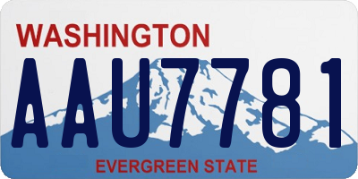 WA license plate AAU7781