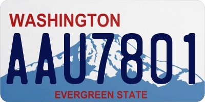 WA license plate AAU7801