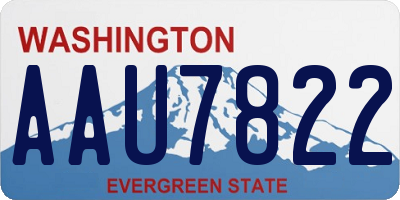 WA license plate AAU7822