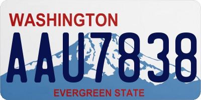 WA license plate AAU7838