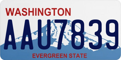 WA license plate AAU7839