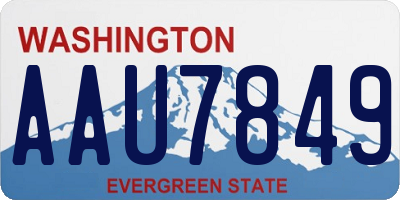 WA license plate AAU7849