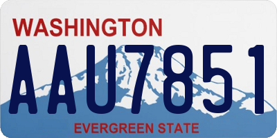 WA license plate AAU7851