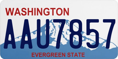 WA license plate AAU7857