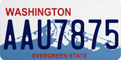 WA license plate AAU7875