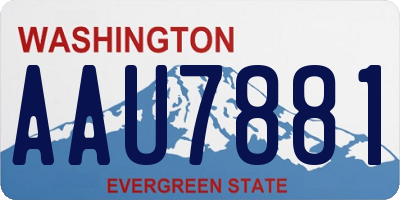 WA license plate AAU7881