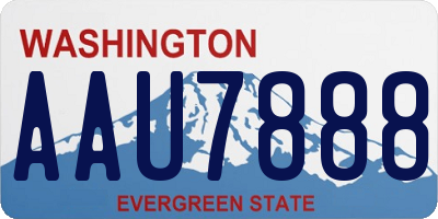 WA license plate AAU7888