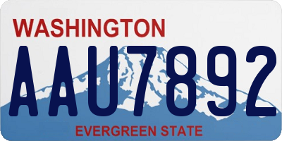 WA license plate AAU7892