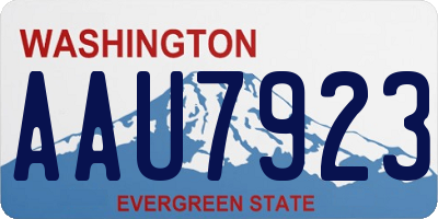 WA license plate AAU7923