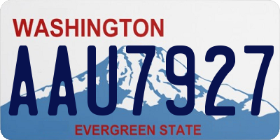 WA license plate AAU7927
