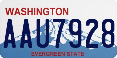 WA license plate AAU7928