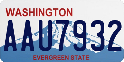 WA license plate AAU7932