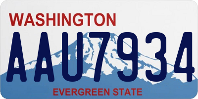 WA license plate AAU7934