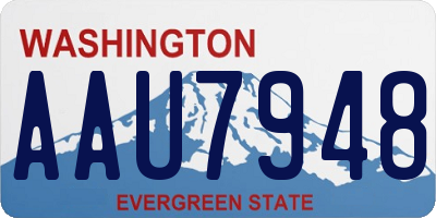 WA license plate AAU7948