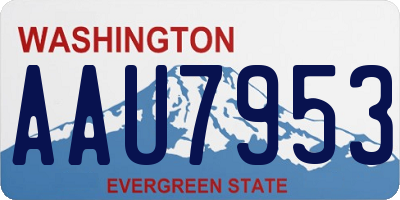 WA license plate AAU7953