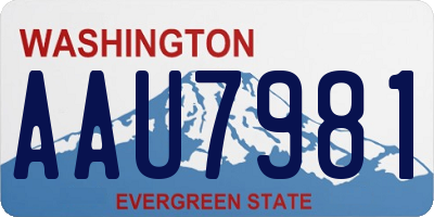 WA license plate AAU7981