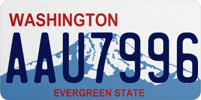 WA license plate AAU7996