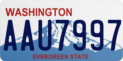 WA license plate AAU7997