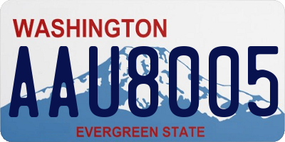 WA license plate AAU8005