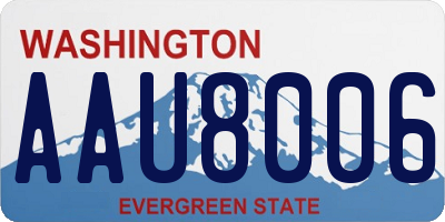 WA license plate AAU8006