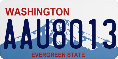 WA license plate AAU8013