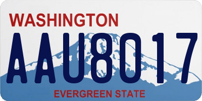 WA license plate AAU8017