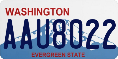 WA license plate AAU8022