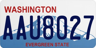 WA license plate AAU8027