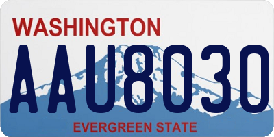WA license plate AAU8030