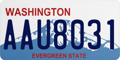 WA license plate AAU8031